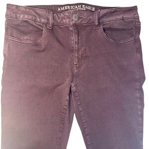 American Eagle Size 12 Women’s Purple Burgundy Skinny Jeggings Super Stretch